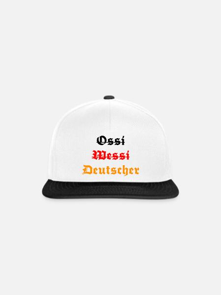 Ossi Wessi Mauer Weg Einheit Feiertag Deutschland - Snapback Cap - Weiß/Schwarz
