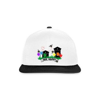 Serres à miel et fleurs - Casquette snapback - blanc/noir - Devant