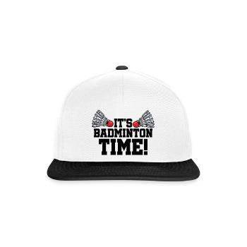 It's Badminton Time Graphic Badminton Player Shutt - Snapback Cap - Weiß/Schwarz - Vorne