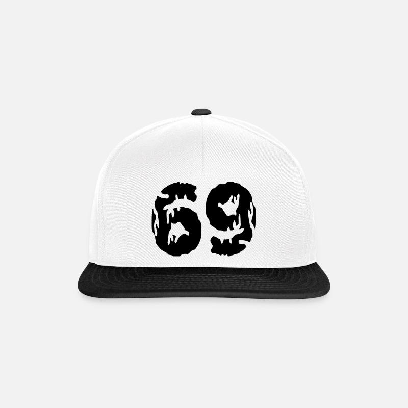 69 Number jersey - Snapback Cap - white/black