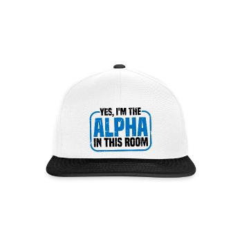 Oui, je suis l’Alpha dans cette pièce 14 - Casquette snapback - blanc/noir - Devant