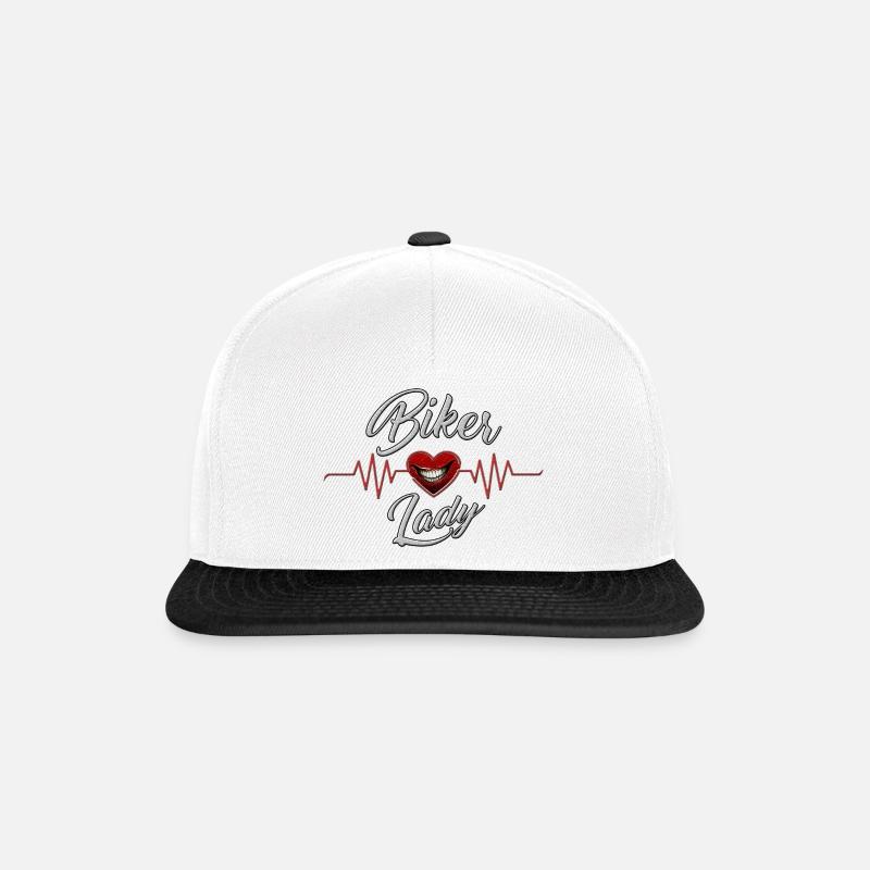 Biker Lady Herzschlag - Snapback Cap - Weiß/Schwarz