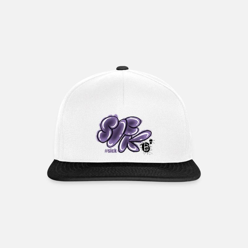 sick - Snapback Cap - Weiß/Schwarz