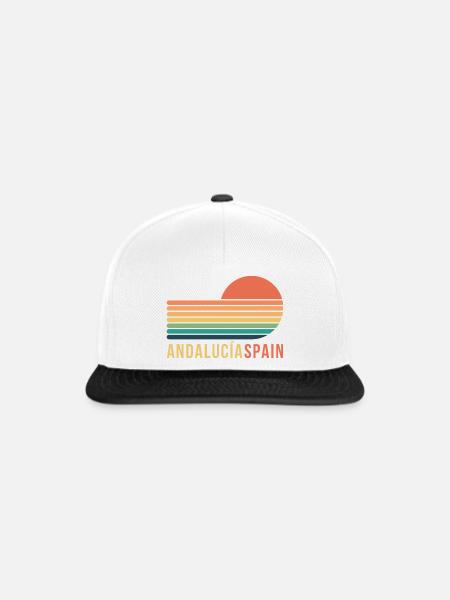 Andalusien, Spanien - Snapback Cap - Weiß/Schwarz