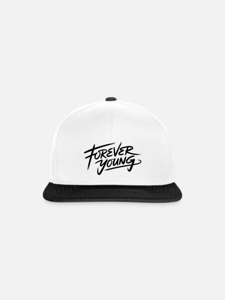 FOREVER YOUNG - Snapback Cap - Weiß/Schwarz