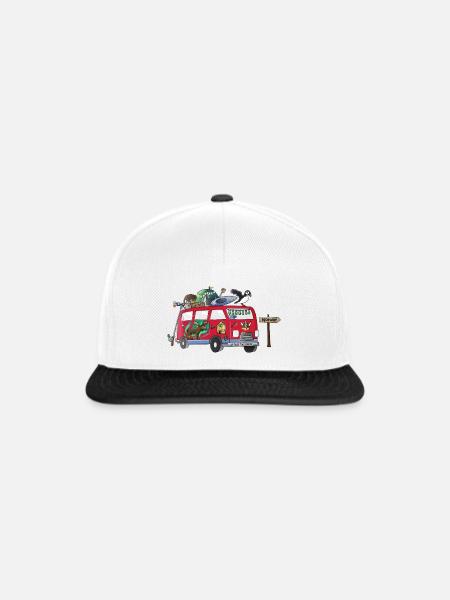 Norwegen Camper Wohnmobil - Snapback Cap - Weiß/Schwarz