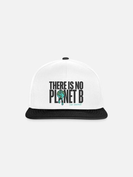 No Planet B Klimaschutz - Snapback Cap - Weiß/Schwarz