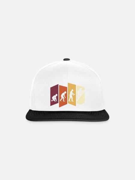 Dachdecker Evolution Retro Handwerk Beruf Spruch - Snapback Cap - Weiß/Schwarz