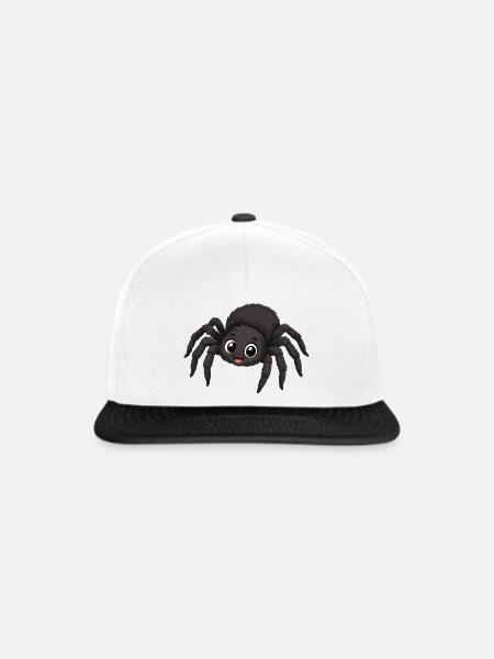 Süße Kawaii Spinne - Snapback Cap - Weiß/Schwarz