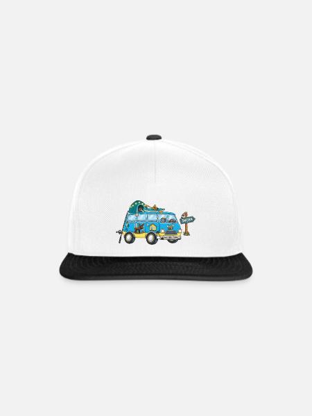 Schweden Camper Wohnmobil - Snapback Cap - Weiß/Schwarz