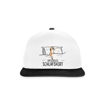 Offizielles SchlafErdmännchen Mangusten - Snapback Cap - Weiß/Schwarz - Vorne