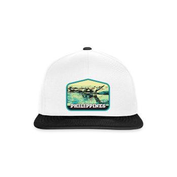Pêche authentique aux Philippines - Casquette snapback - blanc/noir - Devant