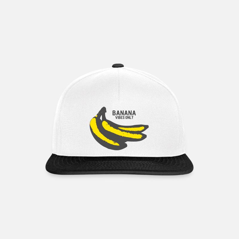 Bananen Stil - Vibe Color - Snapback Cap - Weiß/Schwarz