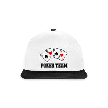 Équipe de poker - Casquette snapback - blanc/noir - Devant