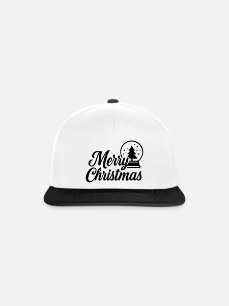 Merry Christmas Design mit Weihnachtskugel - Snapback Cap - Weiß/Schwarz