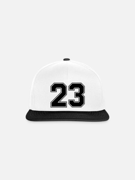 23 Zahl - Snapback Cap - Weiß/Schwarz
