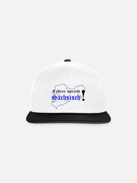 Sachse Sächsischer Dialekt Sachsen - Snapback Cap - Weiß/Schwarz
