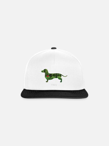 Waldi im Wald Dackel - Snapback Cap - Weiß/Schwarz