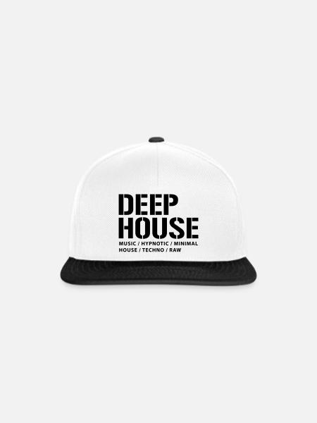 Deep-House-Musik - Snapback Cap - Weiß/Schwarz