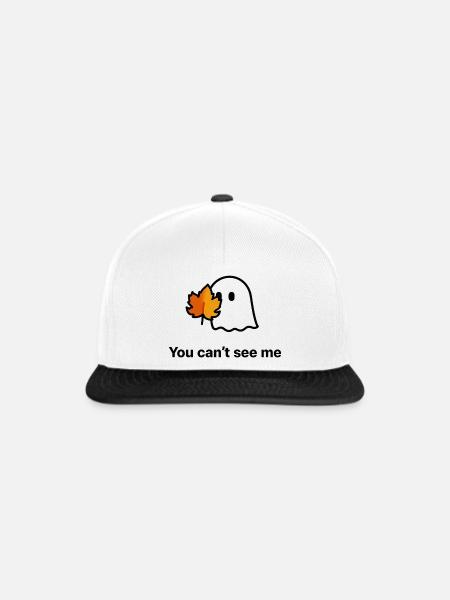 Herbstgeist mit Ahornblatt - Snapback Cap - Weiß/Schwarz