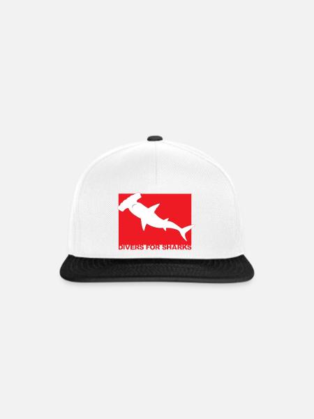 Taucher für Haie - Snapback Cap - Weiß/Schwarz