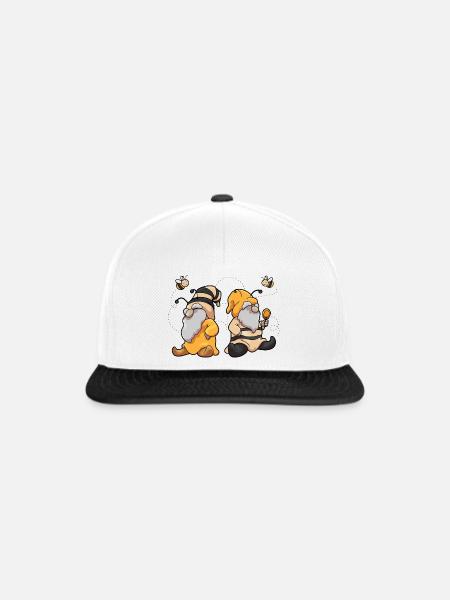 Bienen Humor Bee Happy - Snapback Cap - Weiß/Schwarz