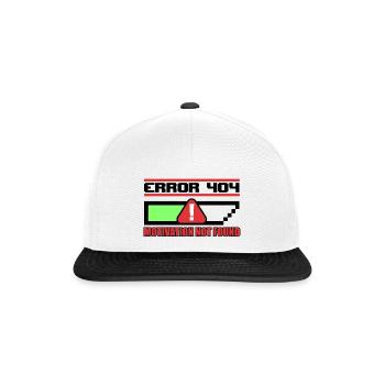 Fehler 404: MOTIVATION NICHT GEFUNDEN - Snapback Cap - Weiß/Schwarz - Vorne