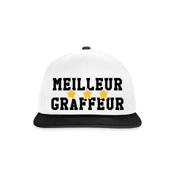 Graffiti / Tag / Writer / Street Art - Casquette snapback - blanc/noir - Devant