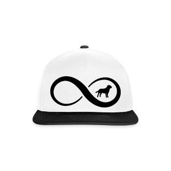 Unendlichkeit und Hund - - Snapback Cap - Weiß/Schwarz - Vorne