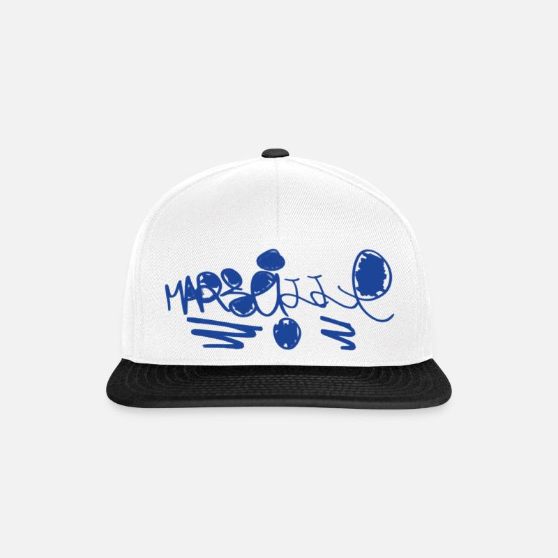 Souvenir créatif Marseille - Casquette snapback - blanc/noir