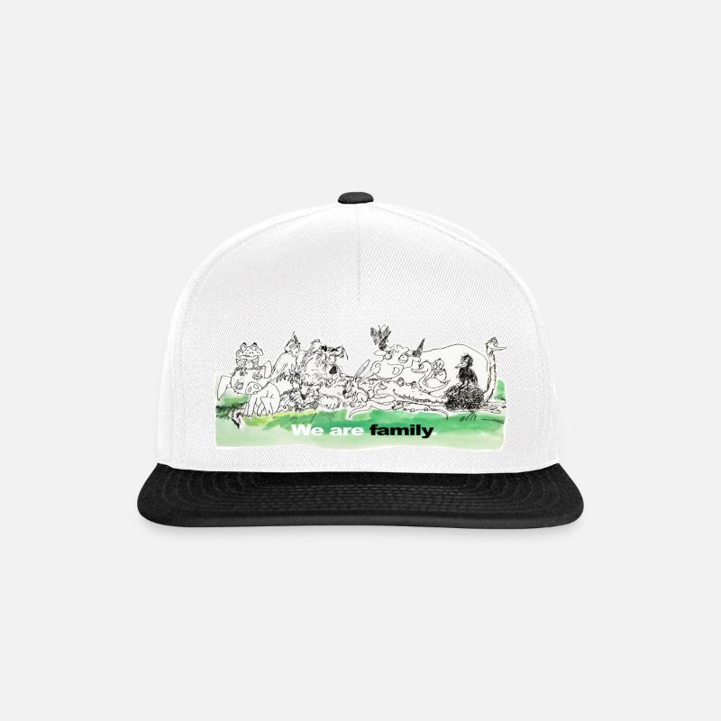 Tiere - Snapback Cap - Weiß/Schwarz