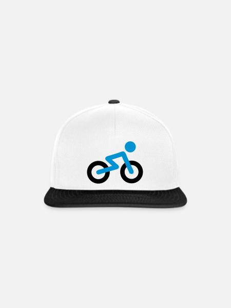 Fahrrad - Snapback Cap - Weiß/Schwarz