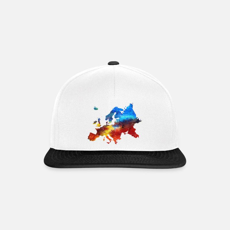 Europa - Snapback Cap - Weiß/Schwarz