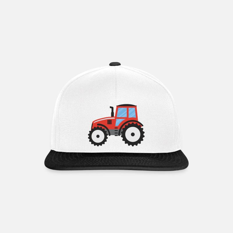 Roter Traktor 1 - Snapback Cap - Weiß/Schwarz