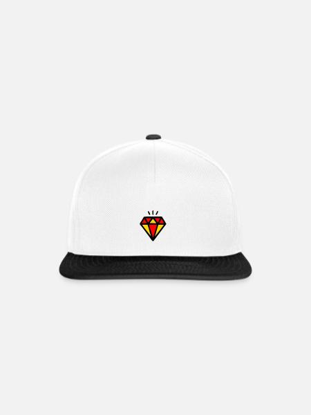 Diamant - Snapback Cap - Weiß/Schwarz
