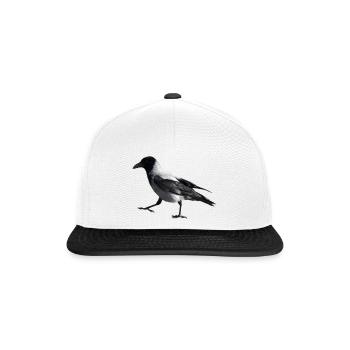 Ein kleiner Schritt durch eine Krähe - Snapback Cap - Weiß/Schwarz - Vorne