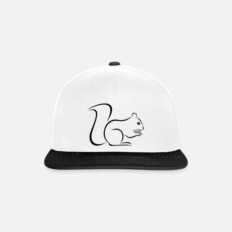 Eichhörnchen - Snapback Cap - Weiß/Schwarz