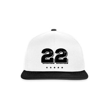 22 nombre de maillots - Casquette snapback - blanc/noir - Devant