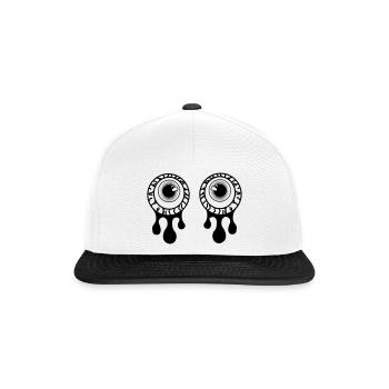 Eyes, pupils with eye fluid tears - Snapback Cap - white/black - Front