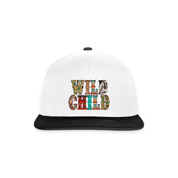 Wild Child - Snapback Cap - white/black - Front