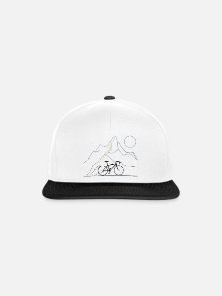 Bike & Berge - Snapback Cap - Weiß/Schwarz