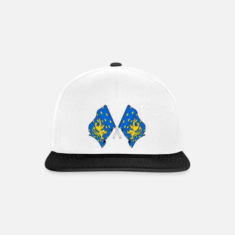 Deux drapeaux de la province de Franche Comté - Casquette snapback - blanc/noir