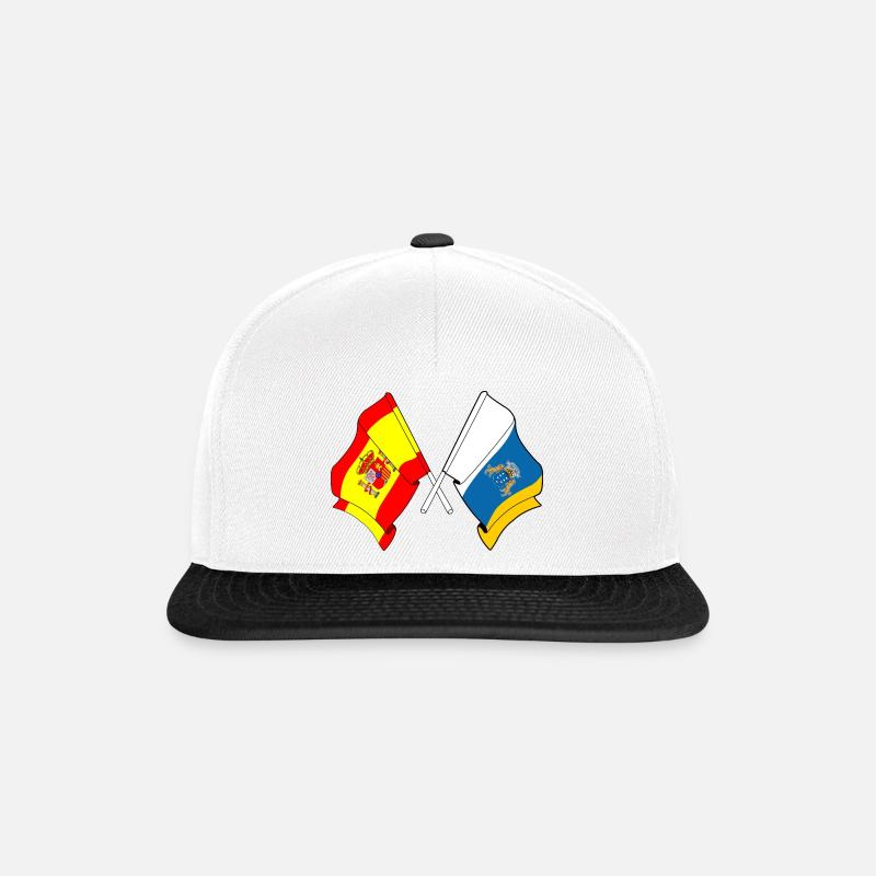Drapeau de l’Espagne et des îles Canaries - Casquette snapback - blanc/noir