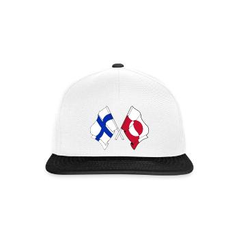 Drapeau de la Finlande et drapeau du Groenland - Casquette snapback - blanc/noir - Devant
