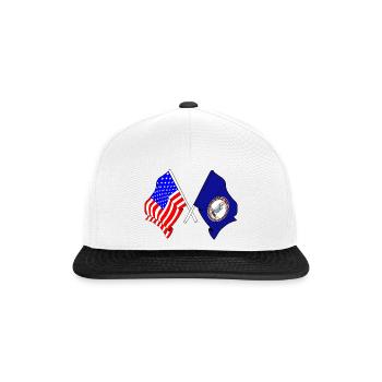 Drapeau des États-Unis et de l’État de Virginie franchi - Casquette snapback - blanc/noir - Devant