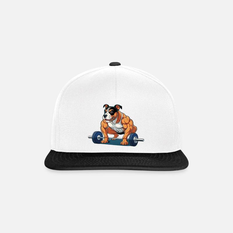 Amstaf Gym stemmt Gewichte Strongman - Snapback Cap - Weiß/Schwarz