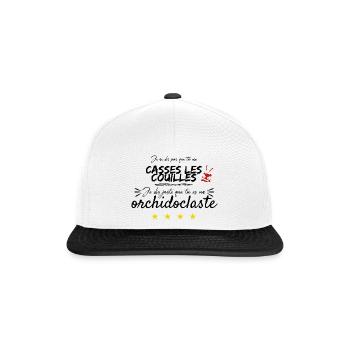 Je ne dis pas que tu es... orchidoclaste - Casquette snapback - blanc/noir - Devant