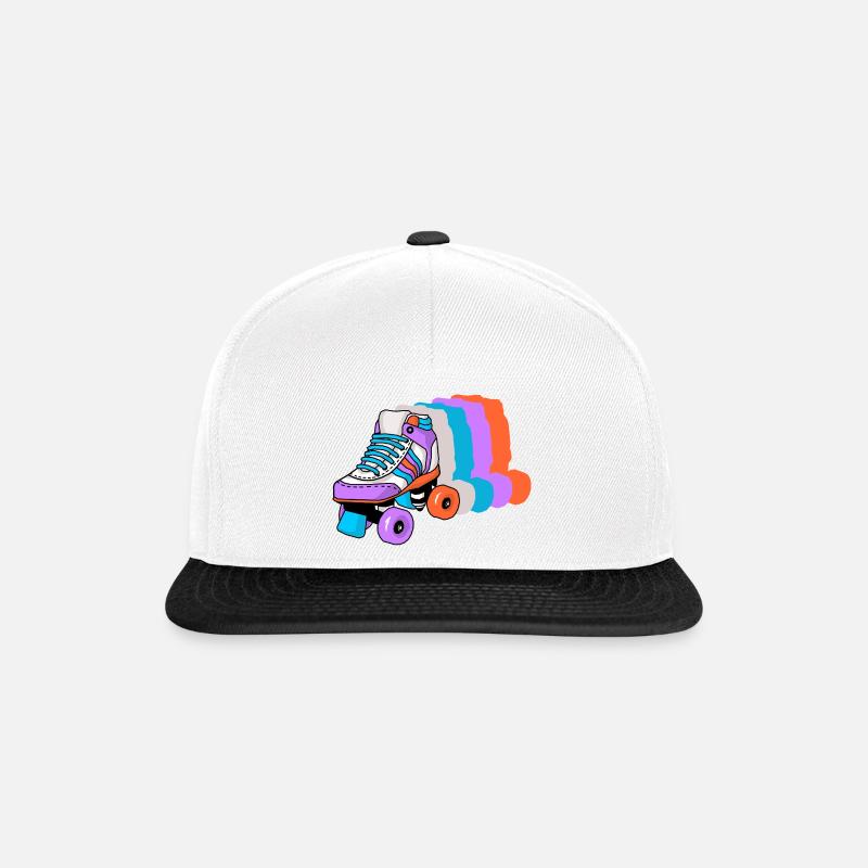 Rollschuh Schlittschuhläufer - Snapback Cap - Weiß/Schwarz