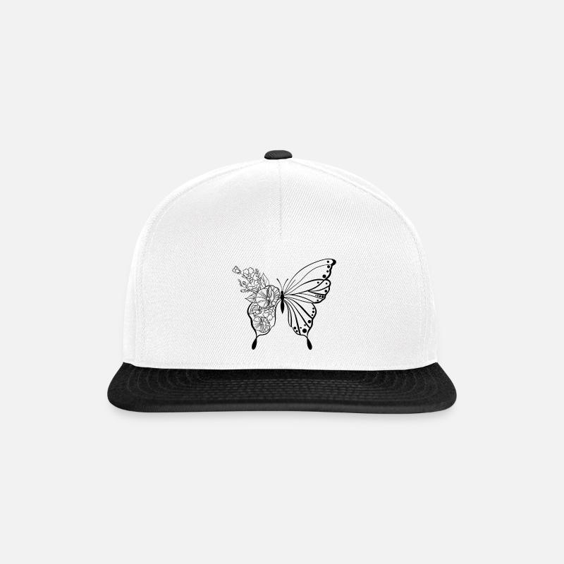 Butterfly - Snapback Cap - white/black
