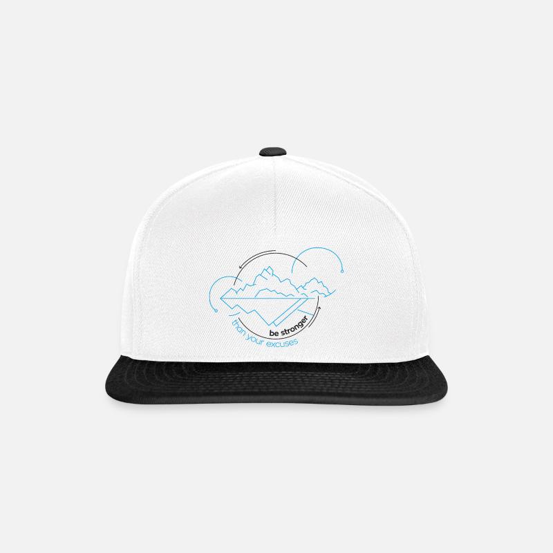 Be stronger than your excuses - Snapback Cap - Weiß/Schwarz
